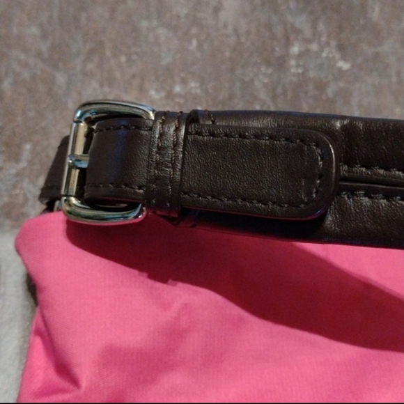 Danier leather pink and gold shoulder bag - Picture 9 of 11